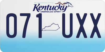 KY license plate 071UXX