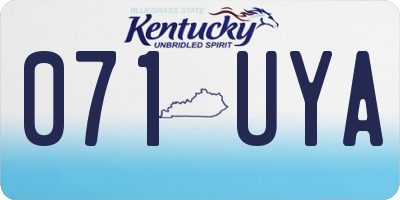 KY license plate 071UYA
