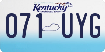 KY license plate 071UYG