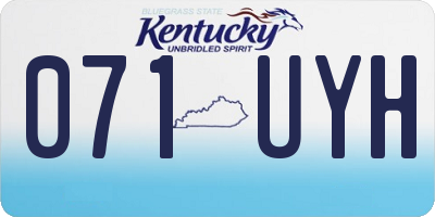 KY license plate 071UYH