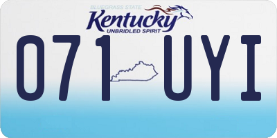 KY license plate 071UYI