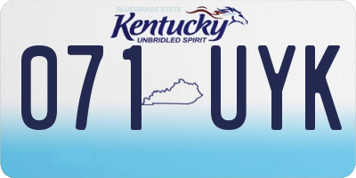 KY license plate 071UYK