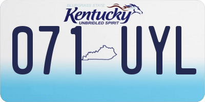 KY license plate 071UYL