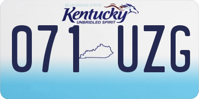 KY license plate 071UZG