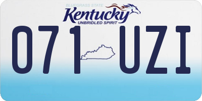 KY license plate 071UZI