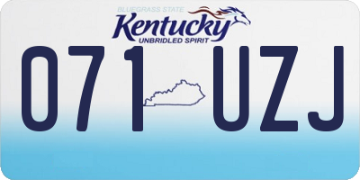 KY license plate 071UZJ
