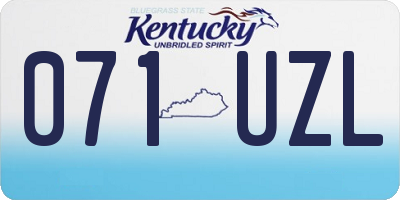 KY license plate 071UZL