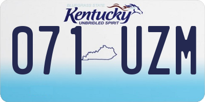 KY license plate 071UZM