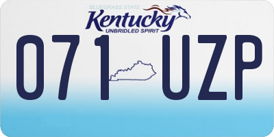 KY license plate 071UZP