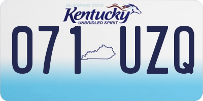 KY license plate 071UZQ