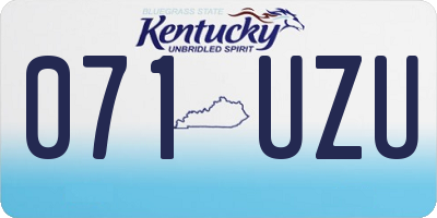 KY license plate 071UZU