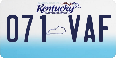 KY license plate 071VAF