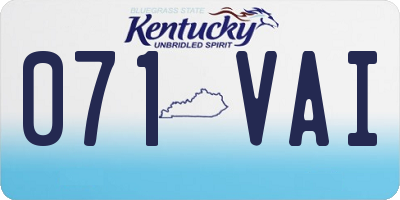 KY license plate 071VAI