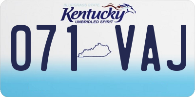 KY license plate 071VAJ