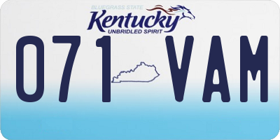 KY license plate 071VAM
