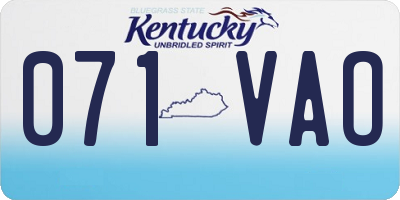 KY license plate 071VAO