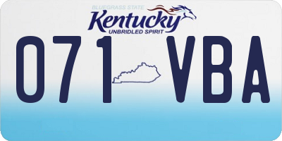 KY license plate 071VBA