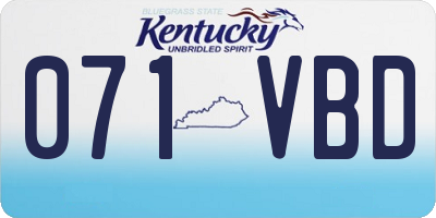 KY license plate 071VBD