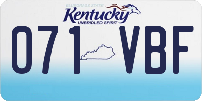 KY license plate 071VBF