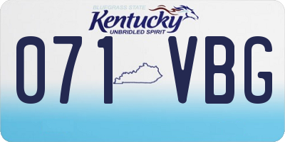 KY license plate 071VBG