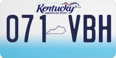 KY license plate 071VBH
