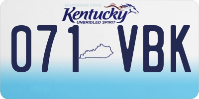 KY license plate 071VBK