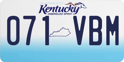 KY license plate 071VBM