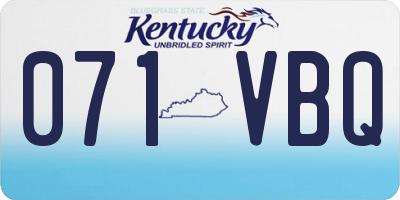 KY license plate 071VBQ