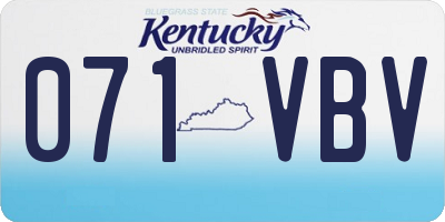 KY license plate 071VBV