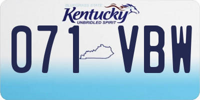 KY license plate 071VBW