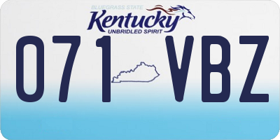 KY license plate 071VBZ