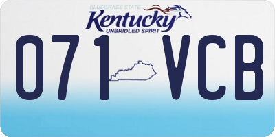 KY license plate 071VCB