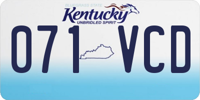 KY license plate 071VCD