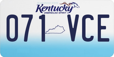 KY license plate 071VCE