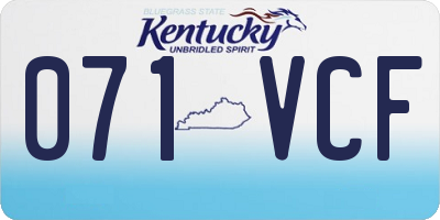 KY license plate 071VCF