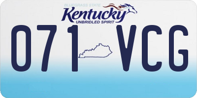 KY license plate 071VCG