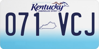 KY license plate 071VCJ