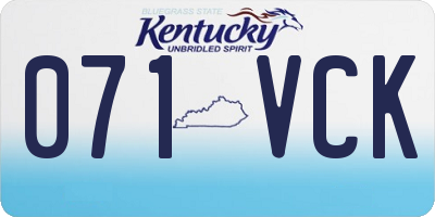 KY license plate 071VCK