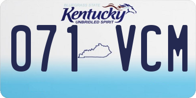 KY license plate 071VCM