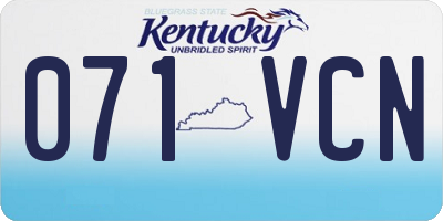 KY license plate 071VCN