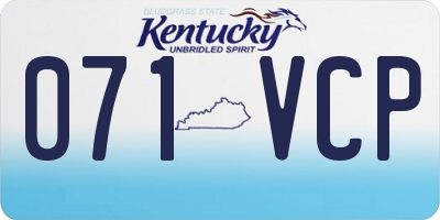 KY license plate 071VCP