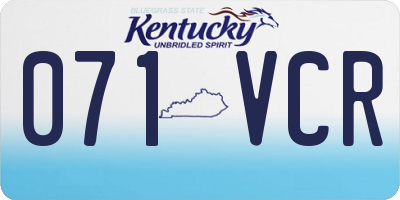 KY license plate 071VCR