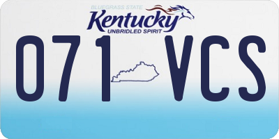 KY license plate 071VCS