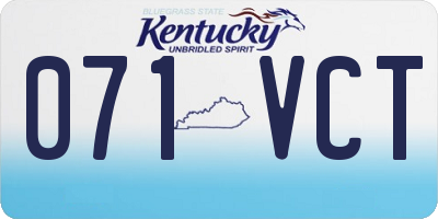 KY license plate 071VCT