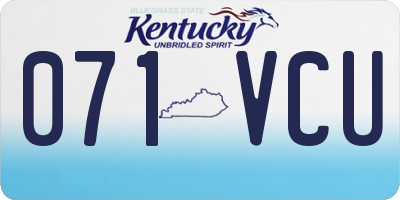 KY license plate 071VCU