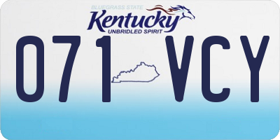 KY license plate 071VCY