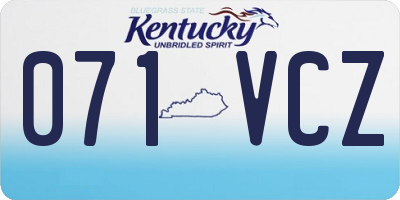 KY license plate 071VCZ