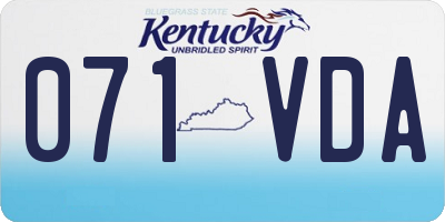 KY license plate 071VDA