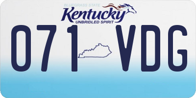 KY license plate 071VDG