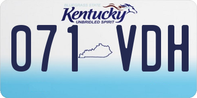 KY license plate 071VDH
